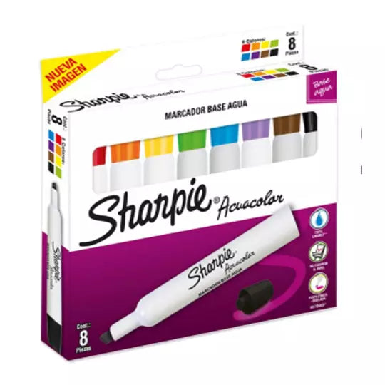 Sharpie acuacolor con 8 piezas colores s urtidos marcadores base agua