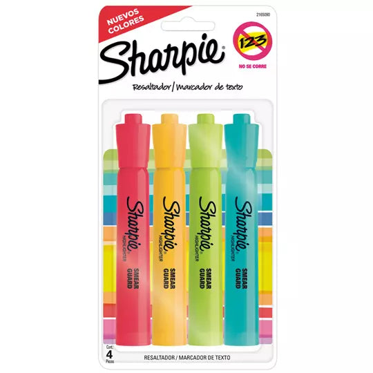 Resaltador Sharpie Tank caja con 4 pieza s colores fluorescentes surtidos