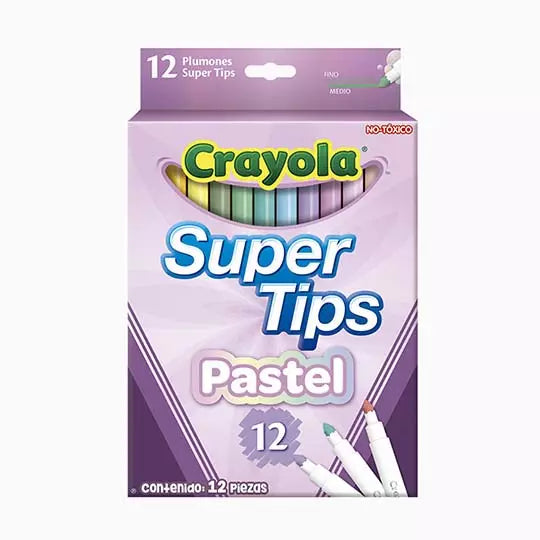 Marcadores Crayola lavables Super Tip Pa stel 12 colores