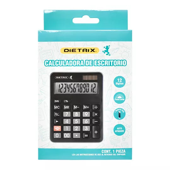 Calculadora de escritorio DIETRIX de 12 dígitos 1 pza