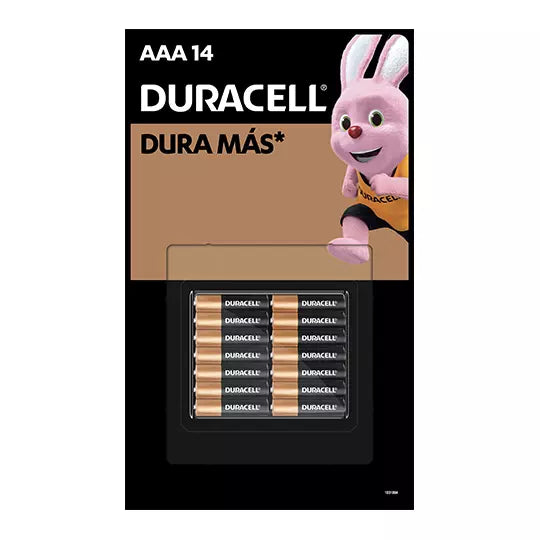 Pila en blister alcalina AAA DURACELL co n 14 piezas
