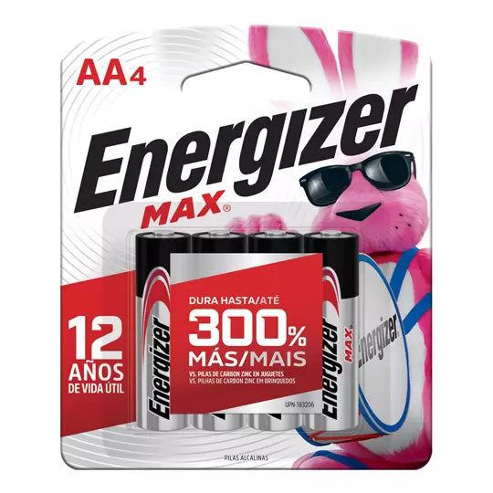 Pila Alcalina Energizer AA blíster Max c on 4 pzas