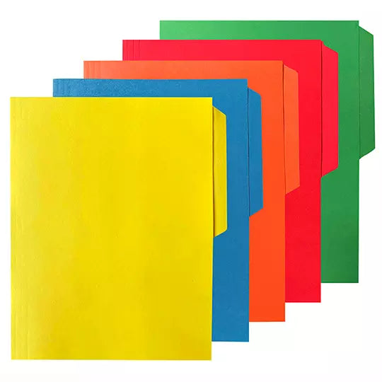 Folder de color Oxford carta colores sur tidos ceja 1/2 caja con 100 pzas