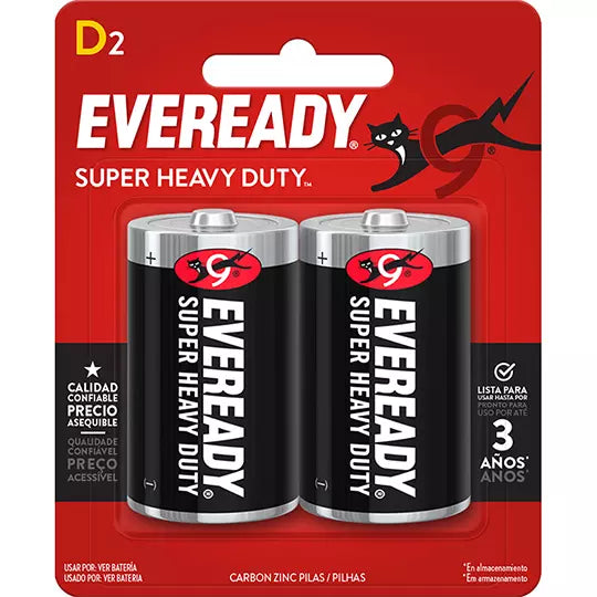 Pila EVEREADY D blister con 2 pilas.