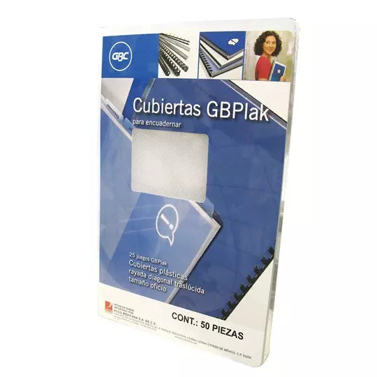 Cubierta plástica oficio GBPlak rayada G BC cristal rayada
