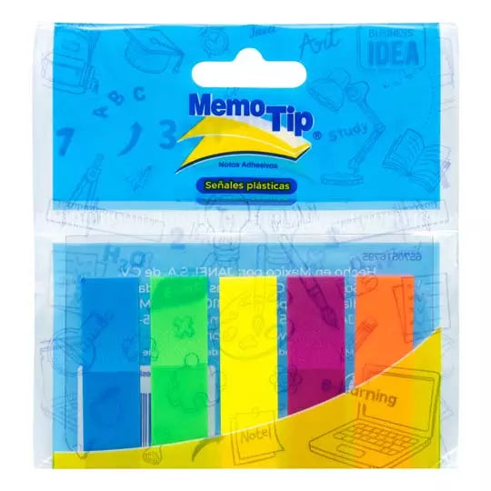 Señales plásticas memo tip 5 colores bol sa con 125 señales neón