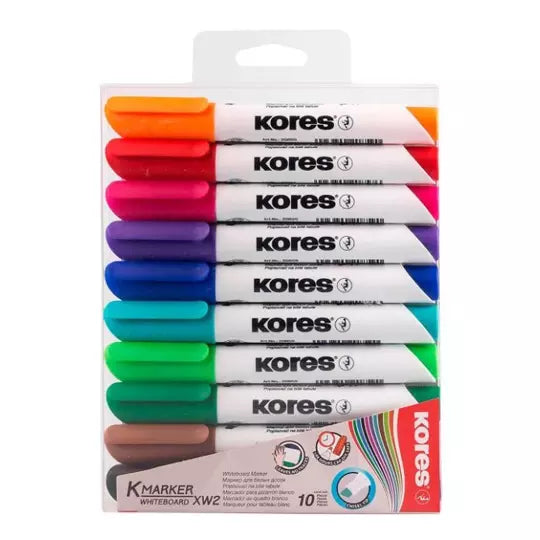 Marcador para pizarron Kores, colores su rtidos con 10 piezas