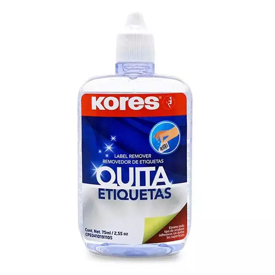 Liquido quita etiquetas Kores, botella 7 5 ml.