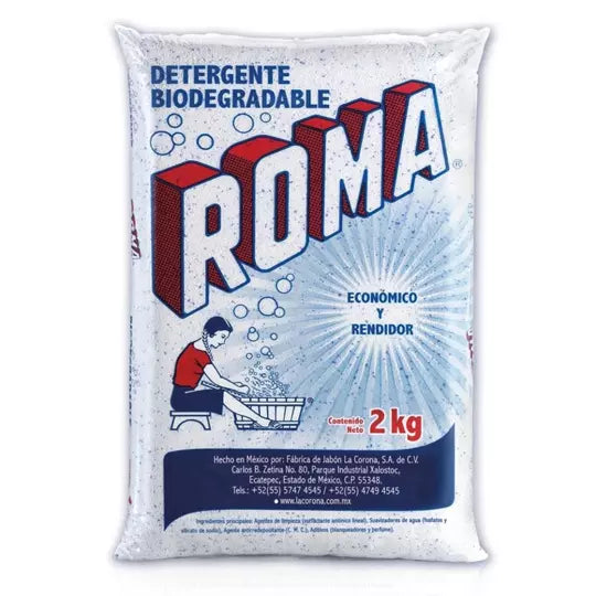 Detergente multiusos biodegradable en po lvo Roma bolsa 2 kg