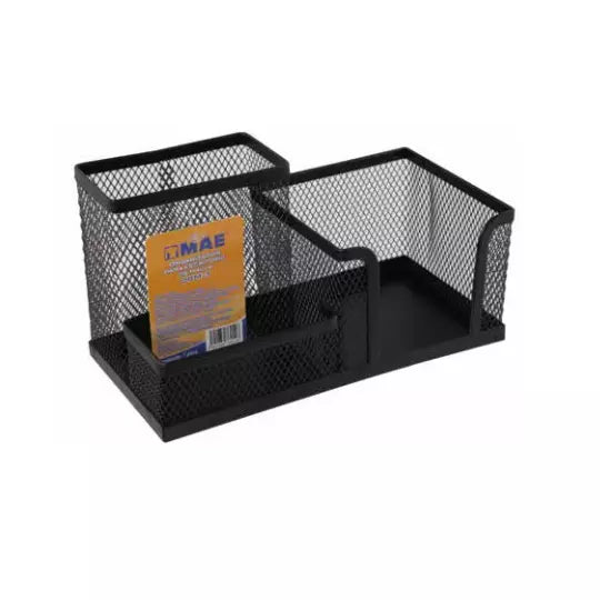 Organizador de escritorio de malla metal ica color negro
