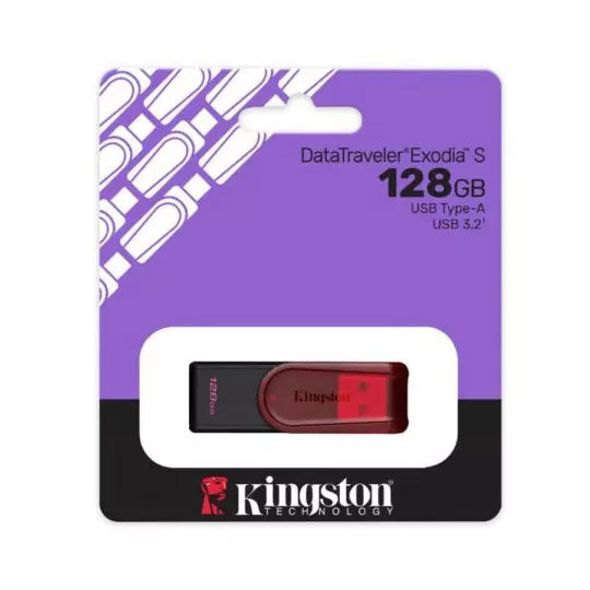USB MEMORIA KINGSTON 128GB DT   EXODIA "S" ROJA
