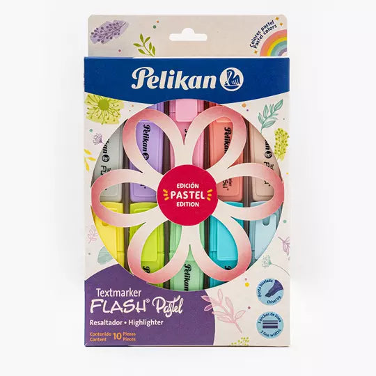 Resaltador de texto Pelikan Textmarker F lash pastel blíster con 10 colores