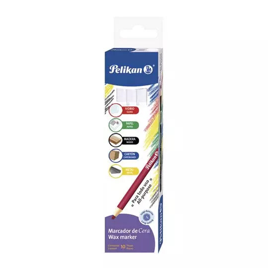 Marcador de cera Pelikan color blanco ca ja con10 piezas