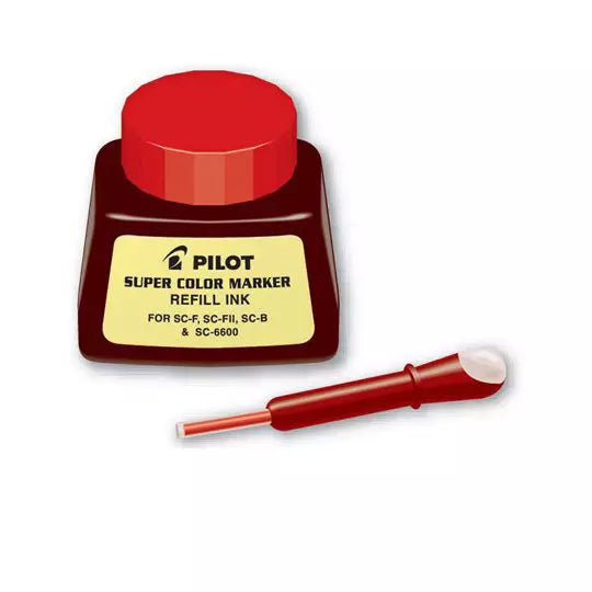 Tinta de repuesto SC-RF Pilot para marca dor, color rojo, botella de 30 ml