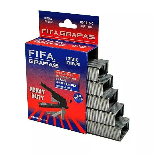 Grapas de uso pesado 15/16 FIFA Heavy Du ty HC-1516-C caja con 1,000 grapas