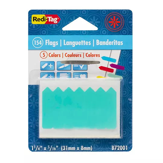Banderitas adhesivas Redi-Tag 0.8 x 3.1 cm colores surtidos paquete con 154