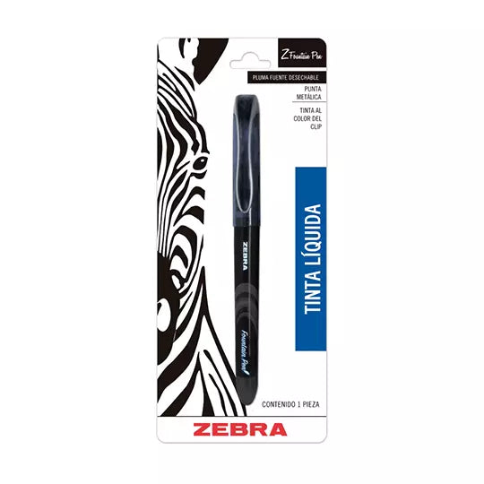 Pluma fuente ZEBRA  Z-Fountain tinta líq uida color negro blíster c/1 pieza