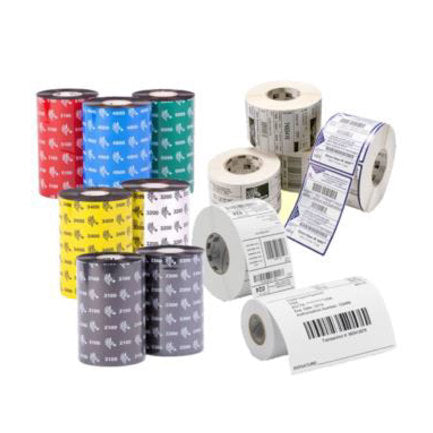 Cinta Zebra de cera/resina 110 mm x 450 mts modelo 6100 nucelo de 1 pulgada 6 pzs por caja