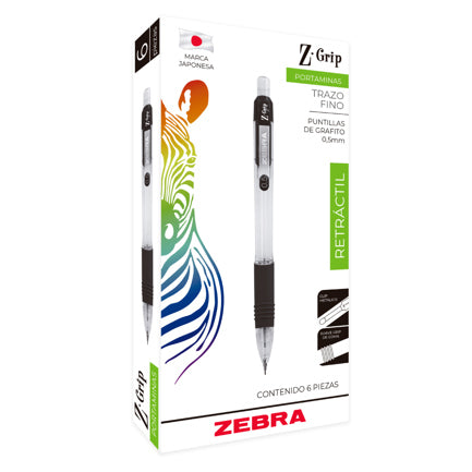 Lapicero Zebra Grip Azul 0.5mm Caja C/6 Pzas