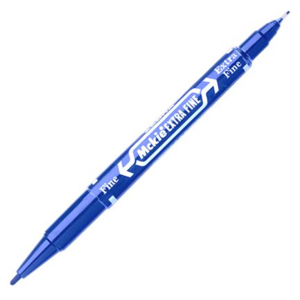 Marcador Permanente Zebra Mckie Doble Punta Fina/Extra Fina Color Azul C/12 Pzas