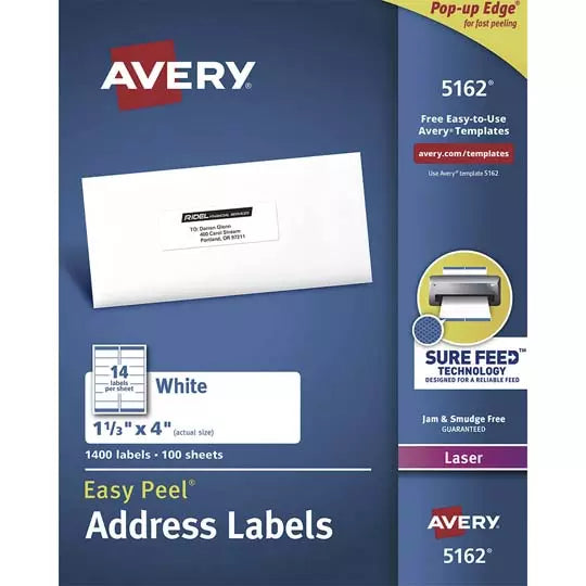 Etiqueta tecnología laser AVERY color bl anco