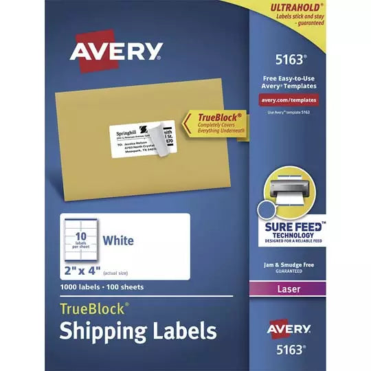 Etiqueta tecnología laser AVERY color bl anco