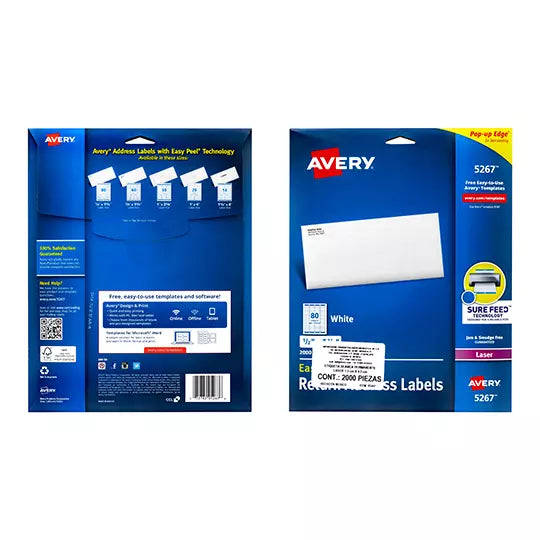 Etiqueta tecnología laser AVERY color bl anco