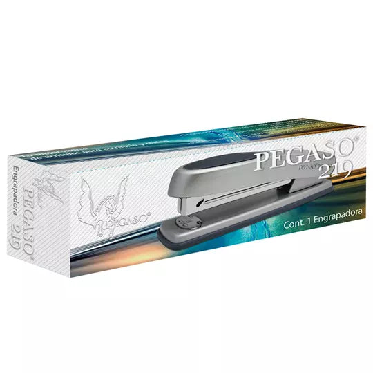 Engrapadora metálica Pegaso 219 tira com pleta color gris