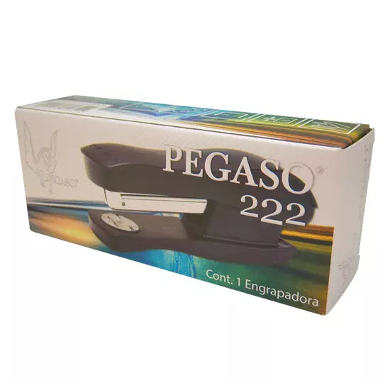 Engrapadora plástica Pegaso 222 media ti ra color negro