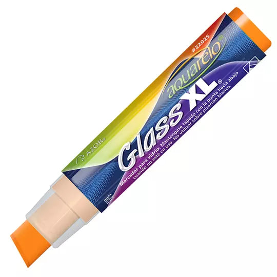 Marcador para vidrio Aquarelo Glass XL p unta cincel 16 mm color naranja blíster
