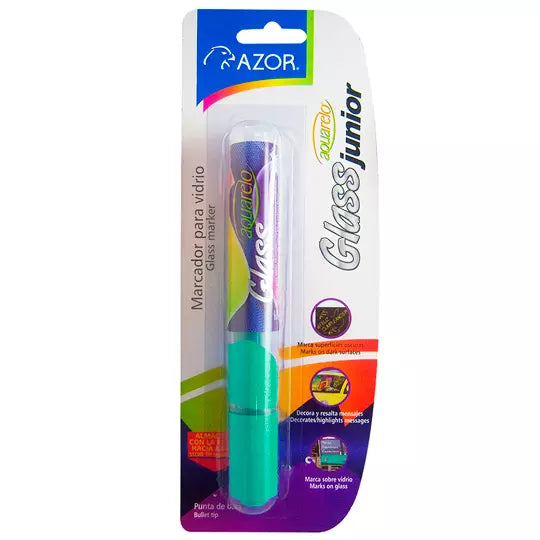 Marcador para vidrio Aquarelo Glass Jr p unta bala 4 mm color verde blíster