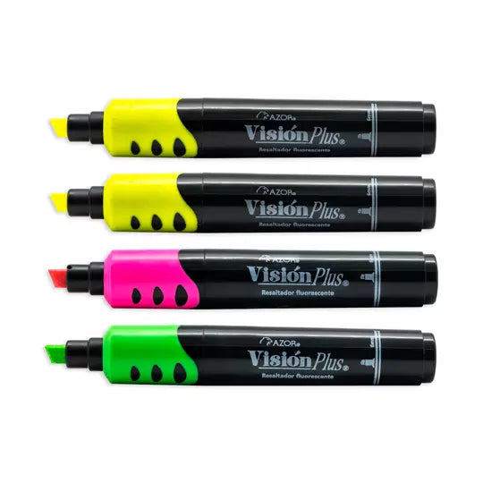 Resaltador de texto Vision Plus cincel 6 mm colores surtidos blíster 4 pzas