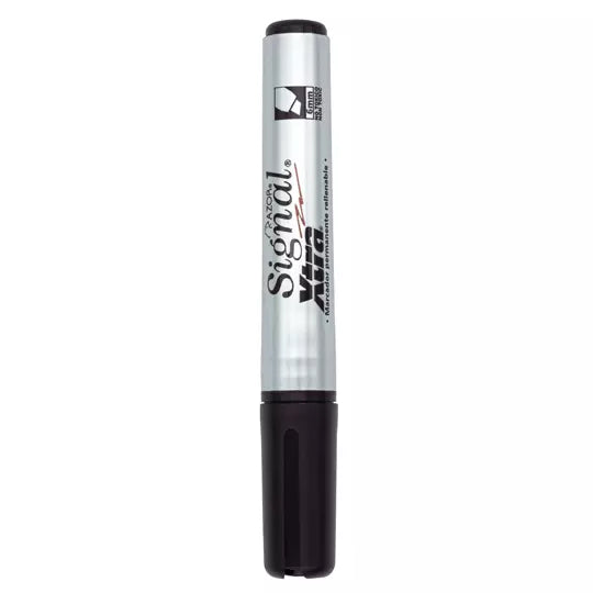 Marcador permanente Signal Xtra punta ci ncel 6 mm color negro caja con 12 pzas