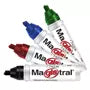 Marcador de aluminio Magistral punta cin cel 6 mm colores surtidos caja 4 pzas