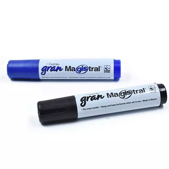 Marcador Gran Magistral punta cincel 16 mm color negro y azul con 2 piezas