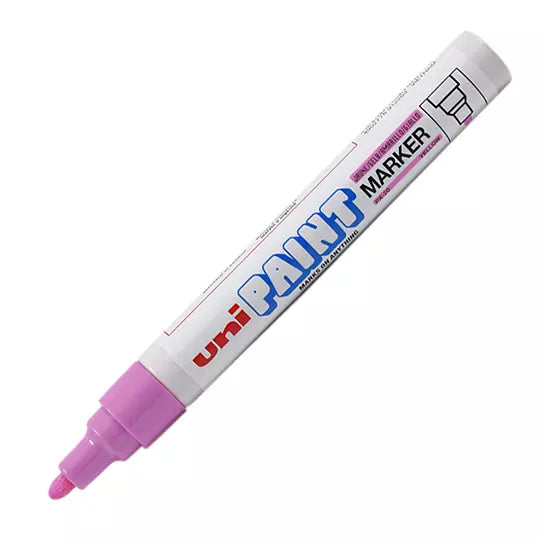 Marcador permanente UniPaint punta bala 4.4 mm color rosa caja con 12 pzas
