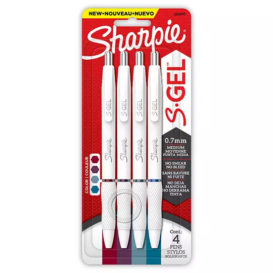 LM-Bolígrafo Sharpie S-gel Jewl blister con 4 piezas colores surtidos