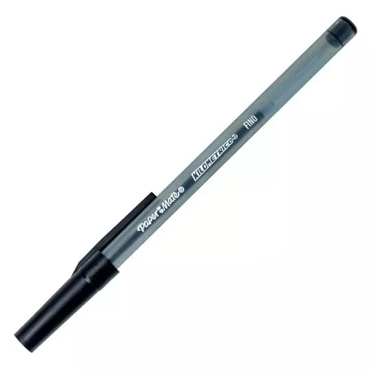 Bolígrafo Papermate Kilométrico Económico Punto Fino 0.7mm Color Negro Caja C/12 Pzas