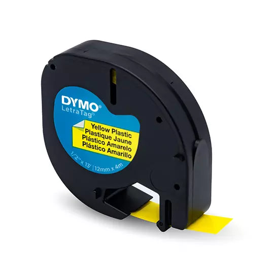 Cinta plástica DYMO Letratag amarillo de 12mmx4m 1 pieza