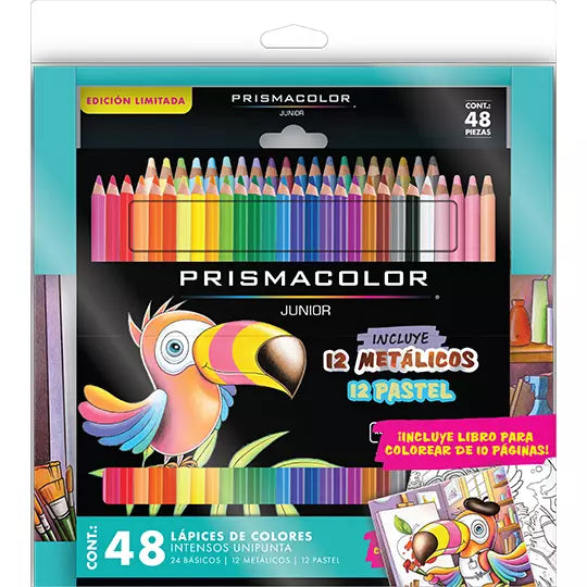 LM-Colores Prismacolor Junior con 48 pie zas + 1 libro para colorear