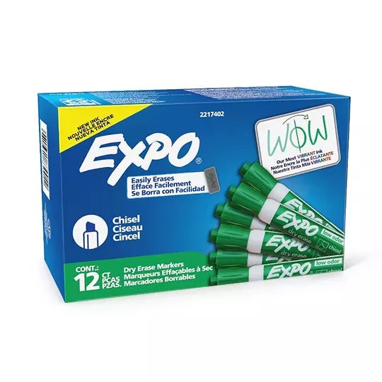 Marcador para pizarron Expo color verde caja con 12 piezas
