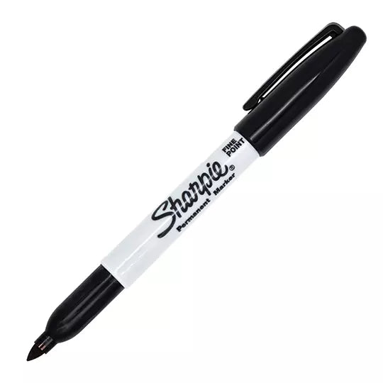 Marcador fino permanente Sharpie negro c on 4 piezas