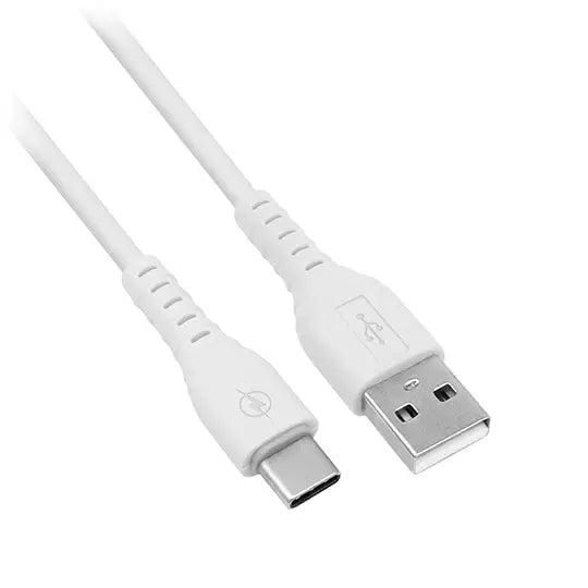 BROBOTIX ADAPTADOR DE CORRIENTE, CARGADOR DE PARED,  COMBO USB DE CARGA RAPIDA, CARGADOR USB 3.0 PARA PARED + CABLE USB TIPO C COLOR BLANCO - Adaptador Cable Corriente Alimentacion Telefono Celular - USB Version 3.0 FAST CHARGING.