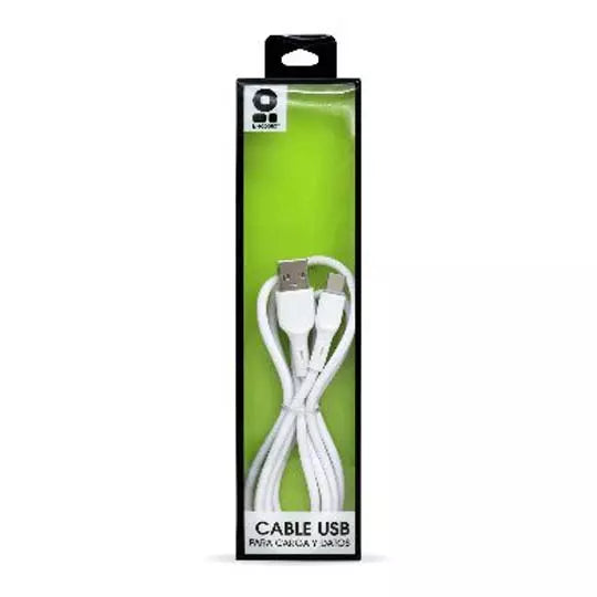 BROBOTIX CABLE USB V2.0 TIPO "C", PVC, 1.0 M, COLOR BLANCO, TRANSFIERE DATOS, SINCRONIZA, CARGA, PUNTAS DE ACERO REFORZADO, FORRO PVC