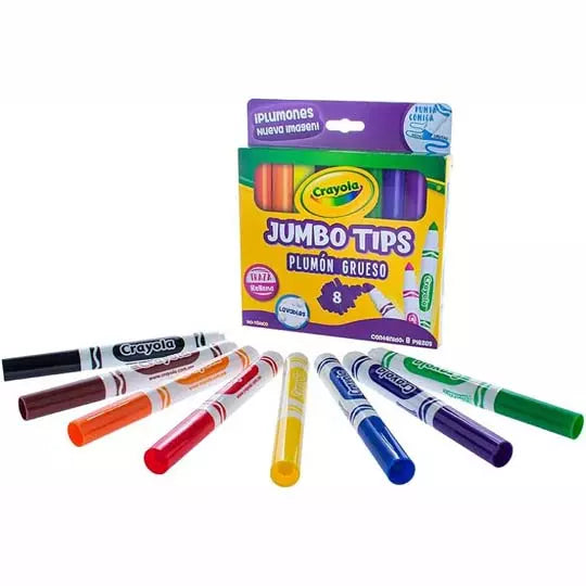 Marcadores crayola lavables jumbo tips 1 2 colores