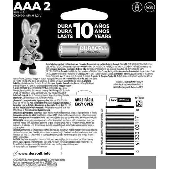 LM-Pila Duracell Recargable AAA blister con2