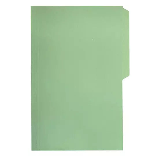 Folder manila Oxford oficio color verde ceja 1/2 caja con 100 pzas
