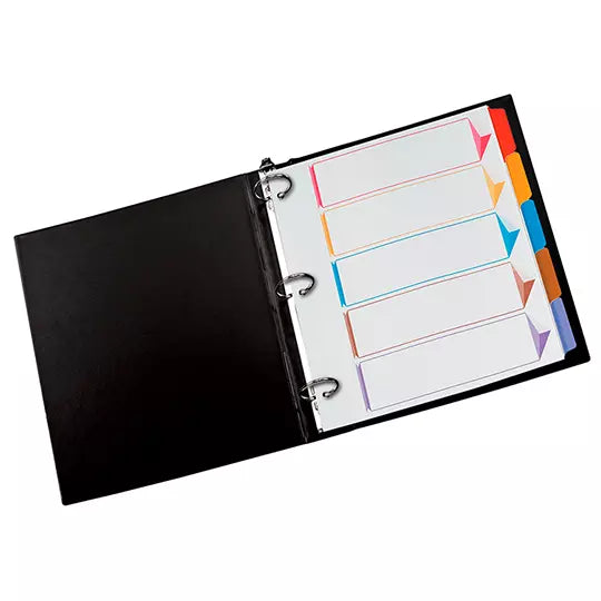 Separador con índice Oxford carta cejas de colores con 5 divisiones