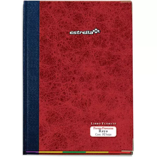 LIBRO FLORETE FORMA FRANCESA RAYA 1 PIEZA 192 HOJAS