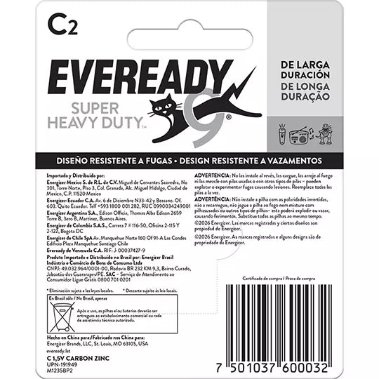 LM-Pila EVEREADY C blister con 2 pilas.